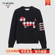 TB BROWIN湯姆tb圓領(lǐng)毛衣情侶款小狗圖案暖男風(fēng)紳士休閑套頭情侶針織衫衣服 海軍藍. 2XL 4