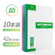 通立萊筆記本本子軟面筆記本A4加厚40頁60頁80頁100記事本辦公軟抄本B5平攤軟面抄本會議記錄本 10本A5-40頁通立萊筆記本A540頁軟抄本