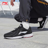 李寧（LI-NING）運(yùn)動(dòng)鞋男鞋新款SOFT輕量回彈減震網(wǎng)面透氣休閑跑步鞋 黑色/標(biāo)準(zhǔn)白（輕質(zhì)跑鞋） 網(wǎng)革面 44