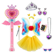 云露萍營(yíng)兒童魔法棒小魔女孩玩具公主蝴蝶翅膀彩色套裝兒童生日禮物 白雪公主翅膀11件套