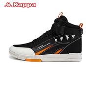 Kappa串標(biāo)情侶高幫板鞋帆布鞋春夏新款K0AW5CC37 黑色/倉石橘-990A 37