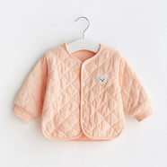 優(yōu)貝多嬰兒外套薄棉夾棉寶寶棉衣男童棉襖女童棉服保暖冬裝兒童上衣外套 橘色 90cm