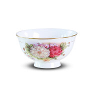 點(diǎn)特歐式高檔唐山骨瓷餐具碗碟套裝家用陶瓷高腳飯碗湯碗盤(pán)子面碗結婚 4.5英寸高腳碗（吃飯碗）