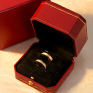 季戈玉洛奇18k玫瑰金戒指經(jīng)典情侶對戒一對鉆戒男女婚戒訂婚結婚18K情 [復古紅色禮盒]任意一對戒指[