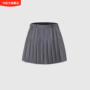 TB百褶裙女士高腰灰色垂感短裙灰色經(jīng)典半身裙A字學(xué)院風(fēng)傘裙子tb 深灰色 M /2