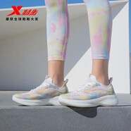 特步（XTEP）馬卡龍跑鞋女鞋2023夏季新款運(yùn)動鞋輕便減震跑步鞋透氣休閑鞋子 純凈粉/淺粉橘 37