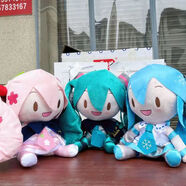 初音未來(lái)玩偶國(guó)版現(xiàn)貨fufu公仔bilibili娃娃可愛(ài)毛絨玩具生日禮物 藍(lán)色+粉色【2個(gè)組合裝】 現(xiàn)貨