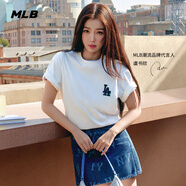 MLB官方 男女情侶明星明星同款老花休閑百搭棉質(zhì)T恤短袖25冬季新款 洛杉磯道奇隊/象牙色 XL 180/100A