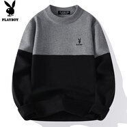 花花公子（PLAYBOY）毛衣男潮流秋冬季針織衫男士外套打底衫圓領(lǐng)韓版毛線衣男裝