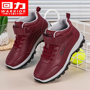 回力男鞋休閑鞋男厚底輕便運動(dòng)鞋黑色健步鞋子女 3440L 紅色 38 