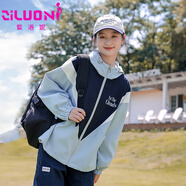 紫洛妮（ZILUONI）高中學(xué)生短外套女春秋裝2025新款初中生少女孩大童休閑夾克上衣薄 【外套】淺藍(lán) XL