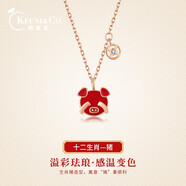 柯芙尼 S925銀兔年十二生肖項鏈女生本命年鎖骨鏈生日情人節禮物送女友 S925銀&開(kāi)運豬-情人節禮物