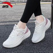 安踏（ANTA）跑步鞋女款2025夏季新款網(wǎng)面透氣緩震回彈女子跑鞋運動鞋 -1象牙白/香芋紫 37.5
