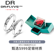 胖東來(lái)品質(zhì)天使之翼戒指情侶一對(duì)男女款銀簡(jiǎn)約對(duì)戒小眾 【永生花禮盒】天使之翼B7守護(hù)