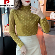 皮爾卡丹（pierre cardin）秋冬高領(lǐng)德絨女打底衫時(shí)髦時(shí)尚洋氣長(cháng)袖t恤秋裝新款2023春秋上衣 土豪金歐洲站女裝歐貨 S 【建議80-95斤】