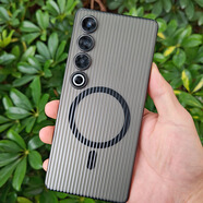 唯魅散熱 USB充電防刮魅族20PRO手機殼光柵無(wú)邊框磨砂后蓋持平保護套 MagSaf磁吸-無(wú)邊框-星空灰 20PRO