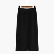 冬天穿的加厚針織半身裙不開(kāi)叉毛線(xiàn)直筒ins超火的春一步長(cháng)裙女下半身半截裙 黑色【四平款】 均碼【適合80-130斤】