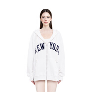 BM【反季清倉】衛(wèi)衣女2025新款NEW YORK紐約寬松秋冬加絨美式外套 白色 均碼