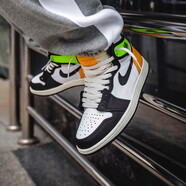 耐克（NIKE）【潮】NIKE耐克 air jordan耐克男鞋春夏季新款aj1中高幫板鞋 575441-118/555088-118黃橙腳趾 42.5