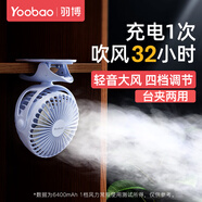 羽博（Yoobao）迷你桌面小風(fēng)扇小型電風(fēng)扇學(xué)生宿舍夾子風(fēng)扇床上用臺(tái)式風(fēng)扇制冷usb充電電風(fēng)扇嬰兒車載戶外風(fēng)扇 【可充電-冰川藍(lán)丨32.5H長續(xù)航丨四檔風(fēng)力調(diào)節(jié)】
