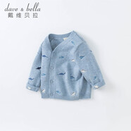 戴維貝拉（DAVE＆BELLA）開(kāi)衫兒童毛衣女童春季女孩男童針織衫0-1歲嬰兒春秋幼兒線(xiàn)衣 灰藍色DB19008 100 cm（建議身高90-100cm）