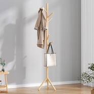 宜造（YIZAO） 宜造衣帽架落地臥室掛衣架簡(jiǎn)易衣服架子家用衣架置物架鞋架 【進(jìn)口櫸木】原木色三腳款