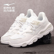 鴻星爾克（ERKE）【斷碼淸倉】紅星運動(dòng)跑步鞋男網(wǎng)面透氣緩震休閑旅游耐磨鞋慢跑鞋 正白 41