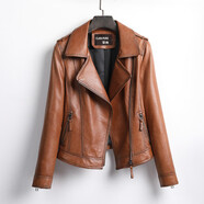 宗純  綿羊皮真皮外套女春秋新款海寧真皮皮衣女短款羊皮夾克機車(chē)服 瑪瑙黃 M 建議體重90斤以?xún)?
                                         title=