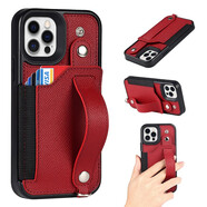 iCoverCase 蘋(píng)果手機殼保護套真皮插卡包腕帶支架 紅色【頭層真牛皮材質(zhì)】+贈全屏鋼化膜 蘋(píng)果13Mini（5.4英寸）