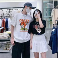 love legend情侶裝短袖t恤半袖夏季套裝一男一女情侶款衣服寬松百搭休閑定制 男白【尼克狐】 3XL （建議150-180斤）