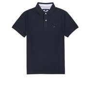 TOMMY HILFIGER 湯米 希爾費格 經(jīng)典男士T恤 純棉短袖翻領(lǐng)上衣男 海軍藍POLO衫C817857318 M （建議140-160斤）