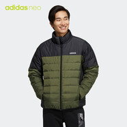 adidas阿迪達斯官網(wǎng)neo男裝冬季運動羽絨服H45233 黑色/深橄欖綠 A/S