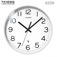 Timess電波鐘掛鐘客廳鐘表2025新款時(shí)鐘表掛墻自動對時(shí)免打孔大字體掛表 純潔白30cm電波鐘