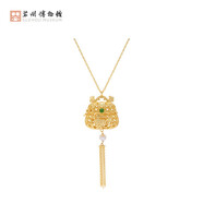 蘇州博物館蓮蕊香塵項鏈銀鍍金桂花香丸創(chuàng  )意首飾時(shí)尚珍珠項鏈國風(fēng)禮物送女友 蓮蕊香塵項鏈/碧玉（不含香丸）