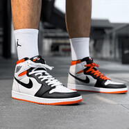 耐克（NIKE）AJ1男鞋女鞋  AIR JORDAN 1 HIGH OG 泡泡糖粉白黑紅禁穿籃球鞋 555088-180 黑腳趾 扣碎4.0 42