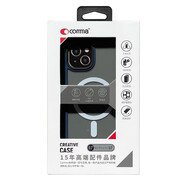 COMMA珂瑪 逸彩撞色磨砂防摔手機(jī)殼 適用于蘋果iPhone 13系列 藍(lán)邊丨磁吸款丨蘋果13