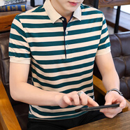 帝歐萊夫夏季男裝翻領(lǐng)短袖T恤男潮流男士夏天男生潮牌t恤休閑寬松POLO衣服 1815綠色 4XL