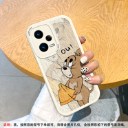 美齡美麗適用紅米note12pro手機殼貓和老鼠note11Tpro全包note10軟硅膠+卡通情侶個性 古董白-米白ou杰瑞鼠Jerry 紅米 Note 9 Pro