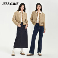 Jessy line杰茜萊時尚氣質(zhì)卡其色百搭短款小外套女秋新款夾克 商場同款 卡其色 XS/155