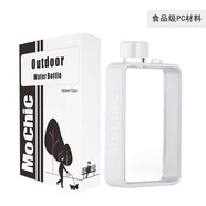 MOCHIC摩西A5扁平水杯高顏值便攜創(chuàng)意水瓶健身運(yùn)動(dòng)水杯子方形水壺男女 時(shí)尚白 PC材質(zhì) 380ml