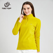 探拓（TECTOP）抓絨衣男女立領(lǐng)打底衫加厚保暖衛(wèi)衣沖鋒衣內(nèi)膽保暖衣服 女款姜黃色 L