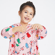 安奈兒（Annil）兒童外套女童防風(fēng)外套秋寶寶可愛洋氣連帽童裝衣服 粉藍花 100cm