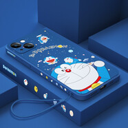 迅炫適用于蘋果iPhone13手機(jī)殼12Pro外殼13promax全包12硅膠防摔卡通可愛女款帶掛繩 蘋果13【招財(cái)叮當(dāng)貓】寶石藍(lán)+手繩 配全屏鋼化膜