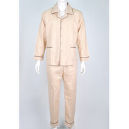 天彩天然彩棉家居服 男士長(cháng)袖翻領(lǐng)家居服套裝 淺棕色 L