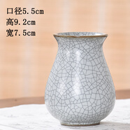 陶瓷迷你花插小花瓶器精美干花裝飾水培茶道客廳創(chuàng)意家居擺件 灰色汝窯六君子花瓶