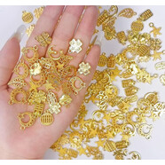 若冠菩提珠子散珠100顆8mm仿玉珠漸變雙色串珠手工diy項(xiàng)鏈?zhǔn)执滹椘?小配件混裝金色50克