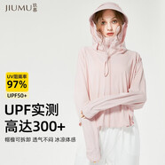 玖慕防曬衣女士防紫外線皮膚衣女款薄外套防曬披肩防曬服防曬衫YD001 櫻粉色