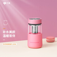 萬象（WANXIANG） 玻璃杯單層加厚女士可愛花茶杯情侶迷你帶濾網(wǎng)帶杯套泡茶杯子 U164-桃粉色300ml