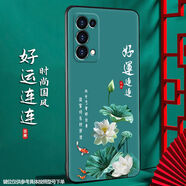 尚跡 適用于OPPORENO5磨砂手機(jī)殼reno5pro中國(guó)風(fēng)新年蛇年硅膠軟防摔保護(hù)套國(guó)潮新品 -ou658好運(yùn)連連 Reno5含指環(huán)扣