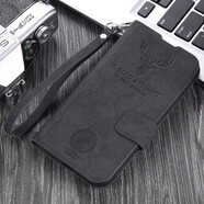 阿法普 榮耀華為手機殼麋鹿經(jīng)典復古翻蓋插卡包皮套磁扣潮男女款手繩全包防摔 翻蓋黑色麋鹿+手繩 華為nova8SE/榮耀play5/暢玩20pro